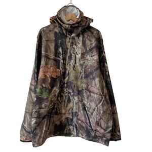 Mossy Oak Men's‎ Camo Jacket 2XL Scent Control Hooded Hunting Brown Coat Leaves